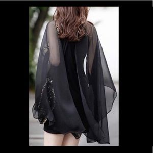 Elegant Dress with Cape Sleeves - So Unique!